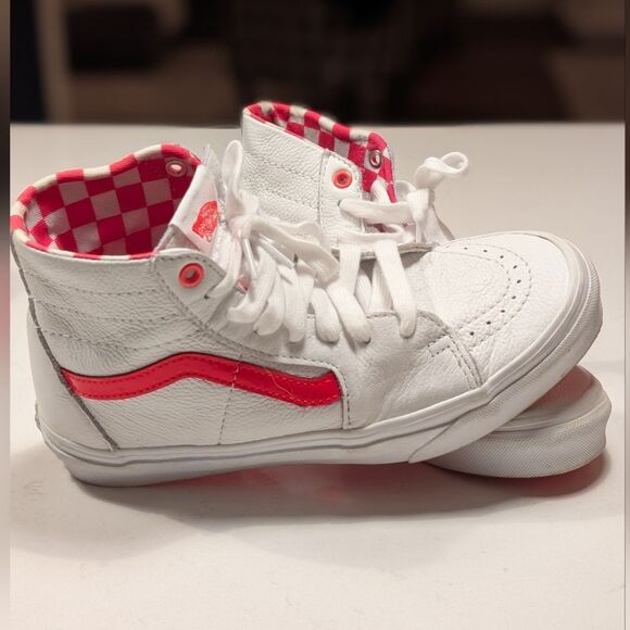 Rare Vans Sk8-Hi Wingtip Leather Sneakers Salmon Pink Y2K Retro Indie Sleaze 8 - Picture 2 of 9